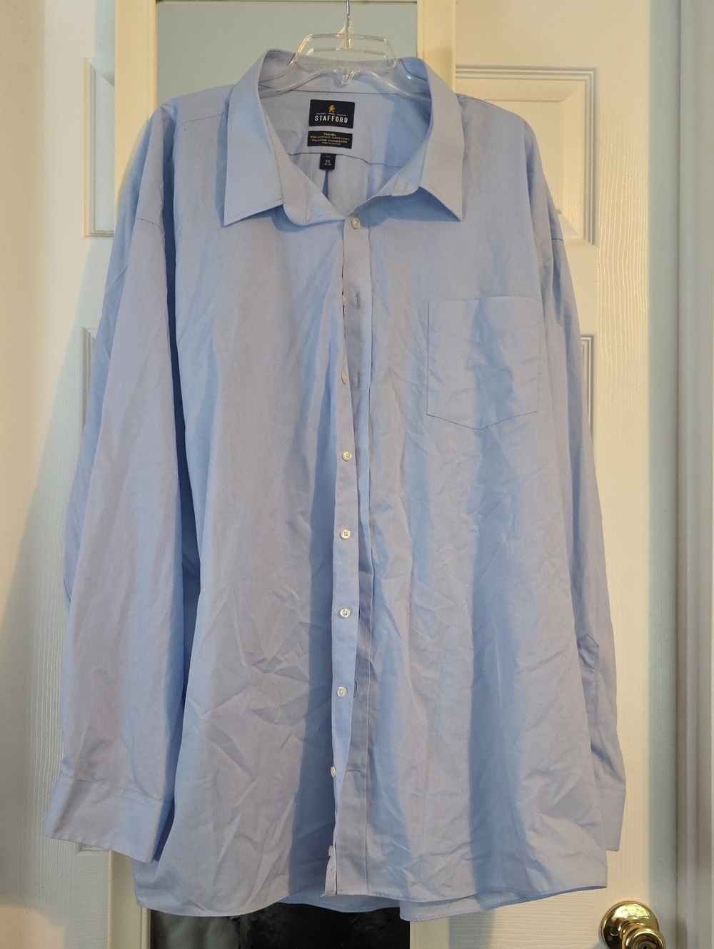 Stafford Men's Sky Blue Button-Front Dress Shirt
